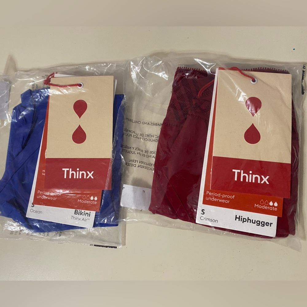 NWT 2 pair Thinx hiphugger and bikini sz S